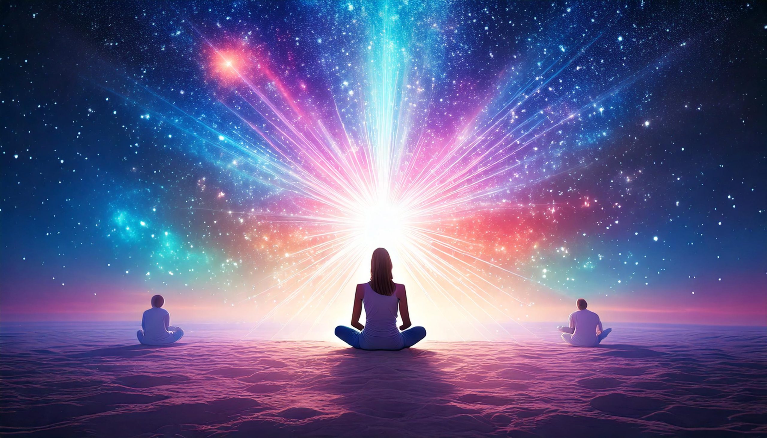 Firefly A mystical and glowing composition_Content- Figures meditating under a glowing star, with pa (2)